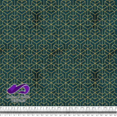 Geo art déco - Coin doré - Deep teal