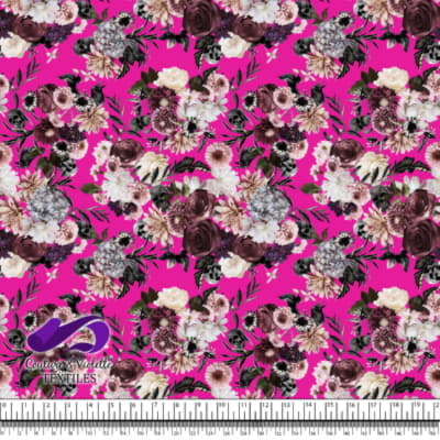 Shadow dream - Flower and skulls - Pink