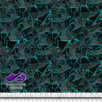 Black polygon - Turquoise - Chrome