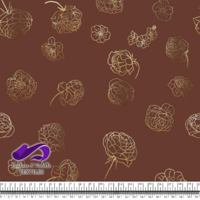 Fleurs automne - Gold - Downtown brown