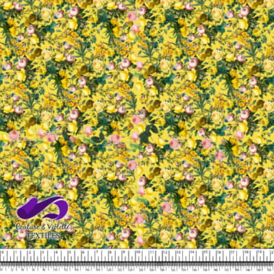 Microfleurs - Roses jaunes sur fond jaune