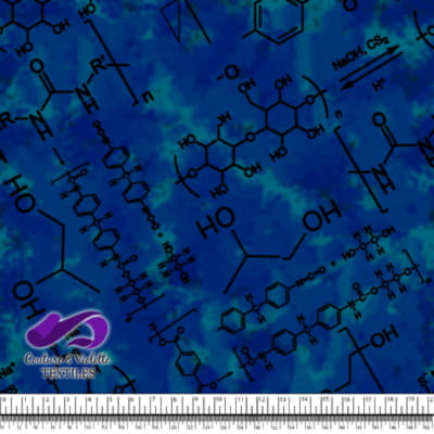 Techno - Molécules - Noir sur fond bleu