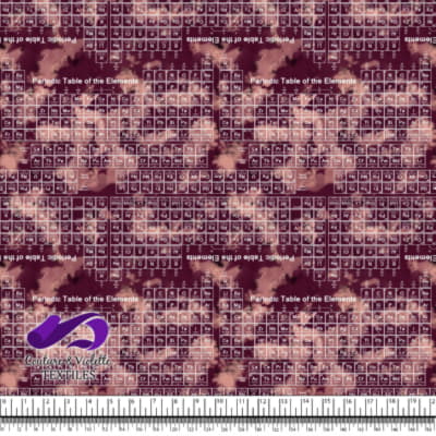 Techno - Tableau périodique - Blanc sur fond rouge